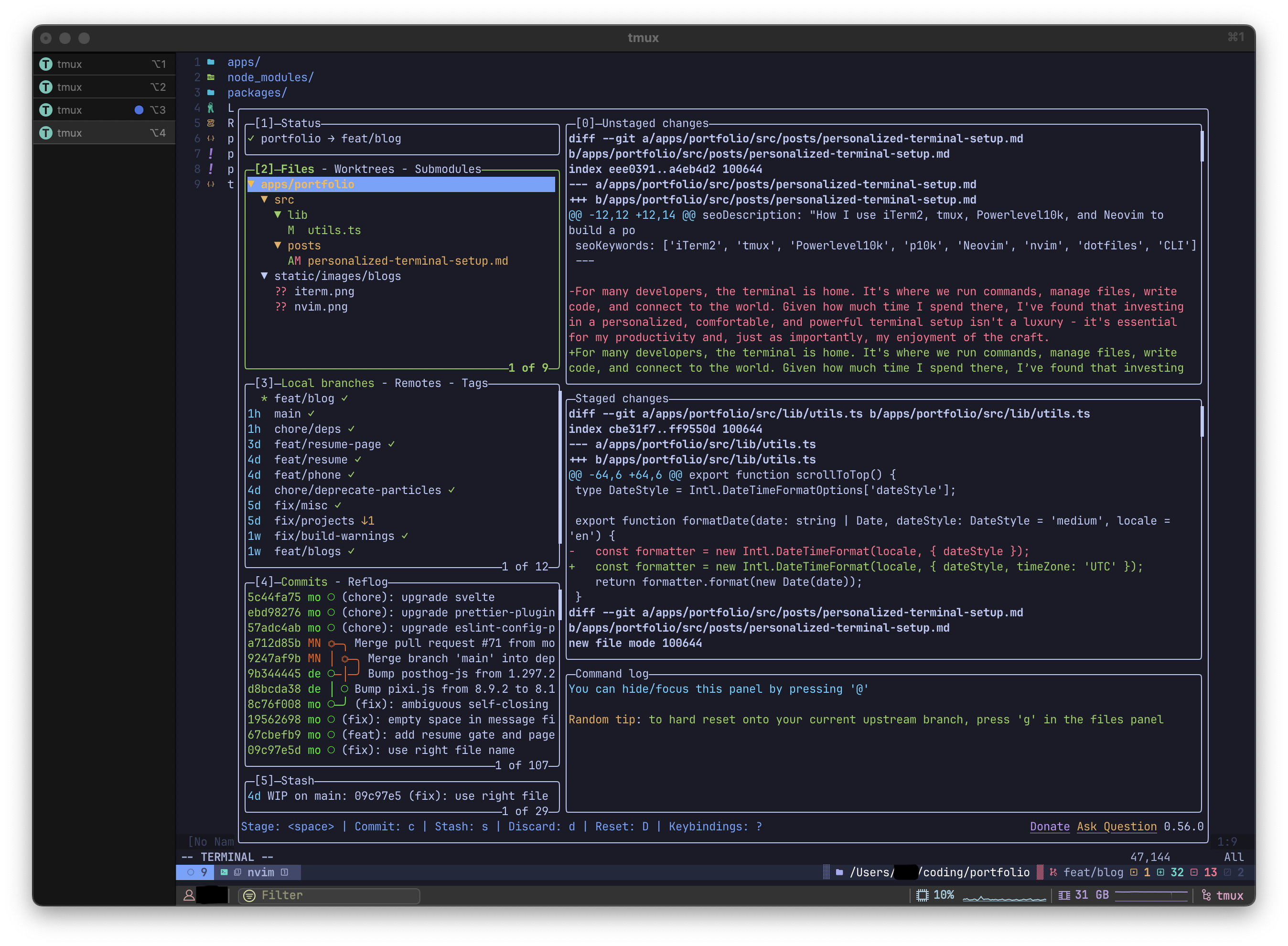 Lazygit Interface