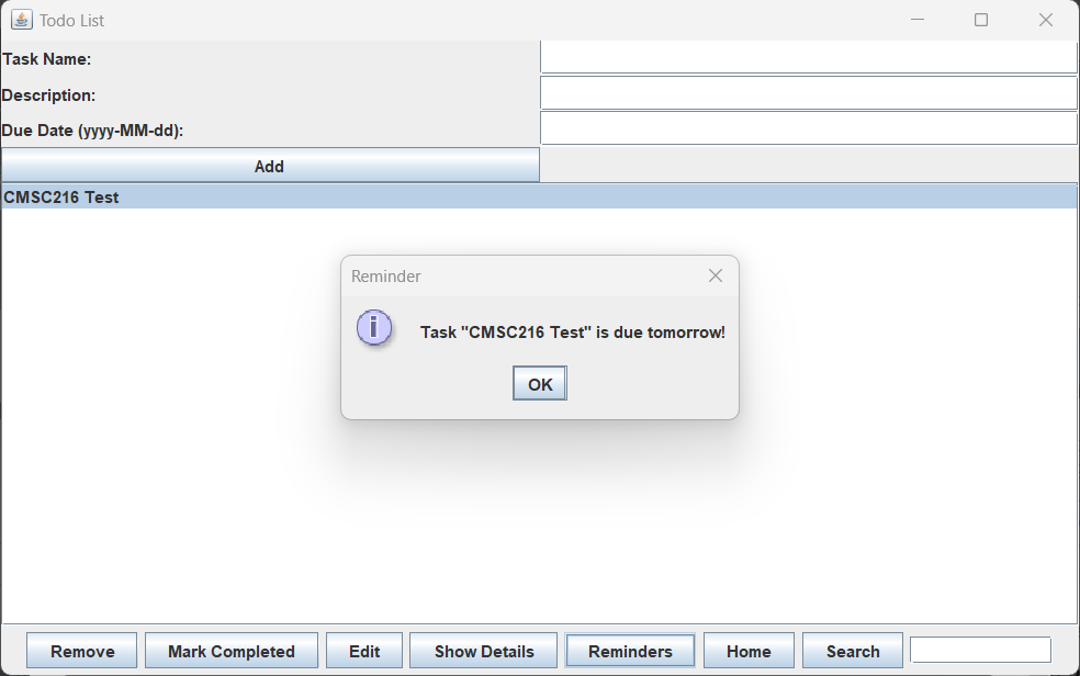 Mohith Nagendra - TaskMaster Application screenshot 1